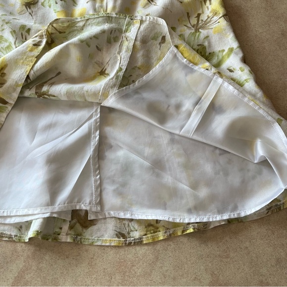 Laura Burke Avenue Linen/Rayon Spring Summer Floral A Line Skirt - Picture 7 of 10